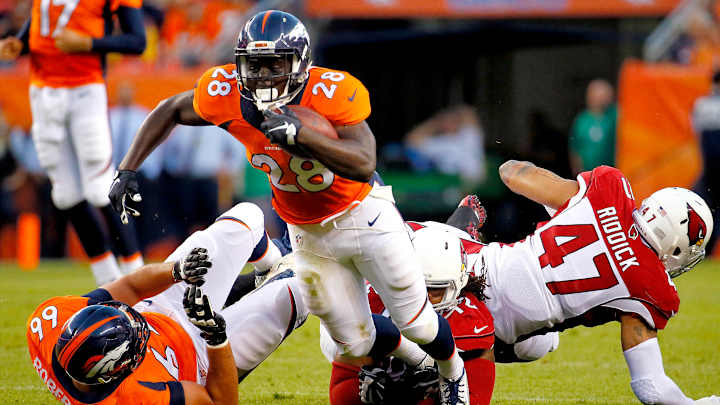 Broncos waive RB Montee Ball, C Gino Gradkowski