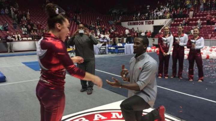 World champion gymnast gets proposal from NFL boyfriend after meet World champion gymnast gets proposal from NFL boyfriend after meet