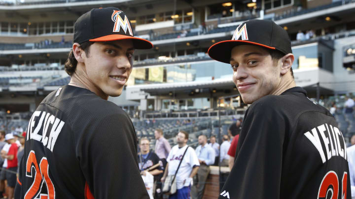 Marlins surprise Christian Yelich with lookalike from 'SNL'