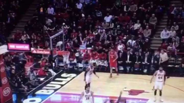 Watch: Jimmy Butler stuffs James Harden's three-point attempt