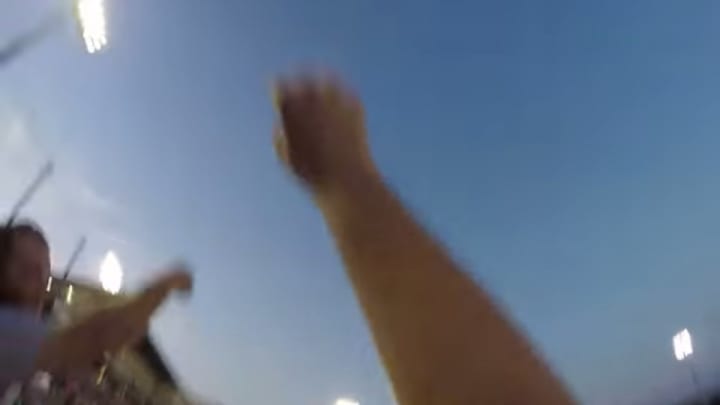 Watch a fan barehand a line drive foul ball while wearing GoPro