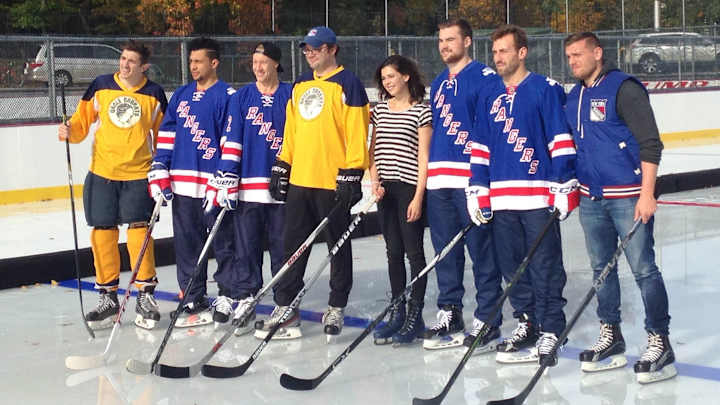 Benders cast plays hockey with New York Rangers, chirps Jarret Stoll