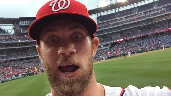 What a shot! Nats star Harper takes selfie with fan's phone