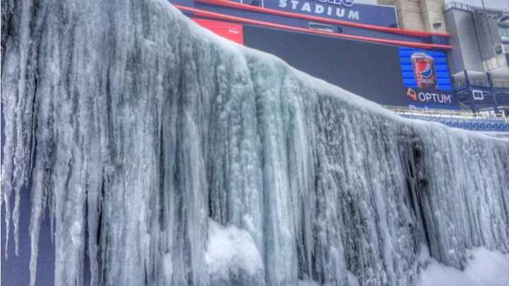 Winter has covered Patriots' Gillette Stadium in ice Winter has covered Patriots' Gillette Stadium in ice