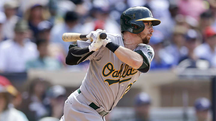 Sogard's 9th-inning RBI lifts A's past Padres, spoils Murphy's debut