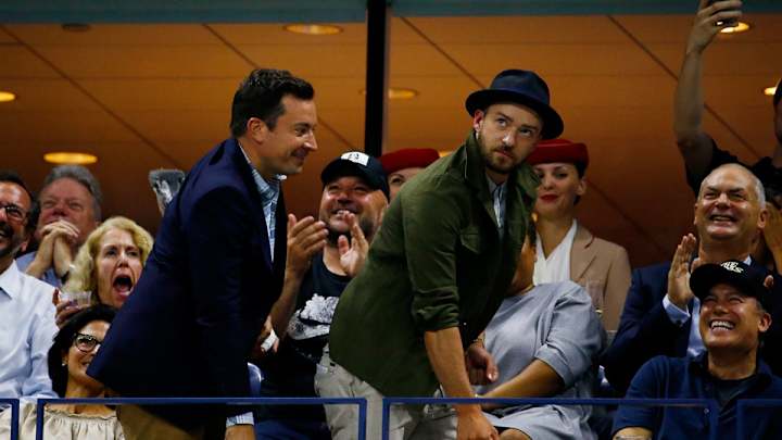 Jimmy Fallon, Justin Timberlake dance to Beyonce at U.S. Open Jimmy Fallon, Justin Timberlake dance to Beyonce at U.S. Open