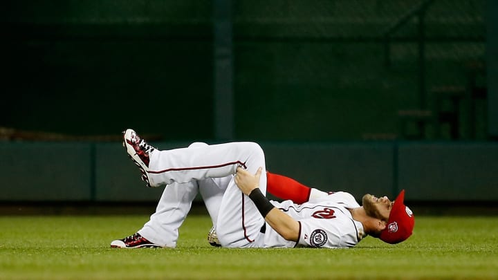 Nationals RF Bryce Harper leaves game with mild hamstring strain