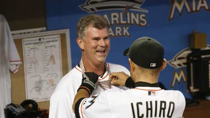 Ichiro gave new Marlins manager Dan Jennings's uniform a front-office flair Ichiro gave new Marlins manager Dan Jennings's uniform a front-office flair