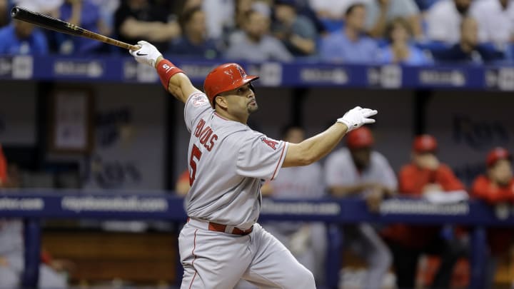 Pujols ties Mantle on HR list, Angels beat Rays 8-2