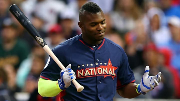Yasiel Puig celebrates a belated National Puppy Day