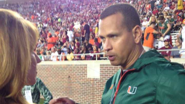 Alex Rodriguez, Miami native, is in attendance for Miami–Florida State