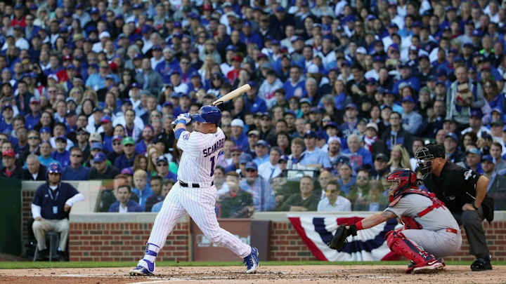 Cubs to leave Kyle Schwarber home run ball on video board for playoff run