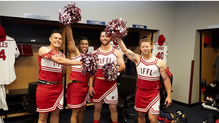 Indians rookies dress as cheerleaders, ride electric scooters