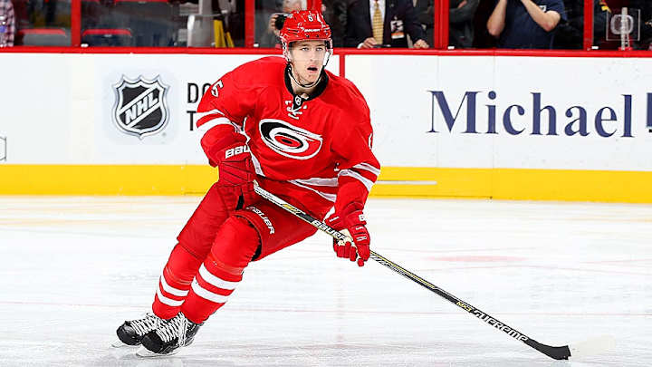 Watch: Hurricanes rookie Noah Hanifin scores first career NHL goal Watch: Hurricanes rookie Noah Hanifin scores first career NHL goal