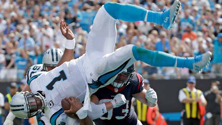 Newton leads Panthers over Texans 24-17
