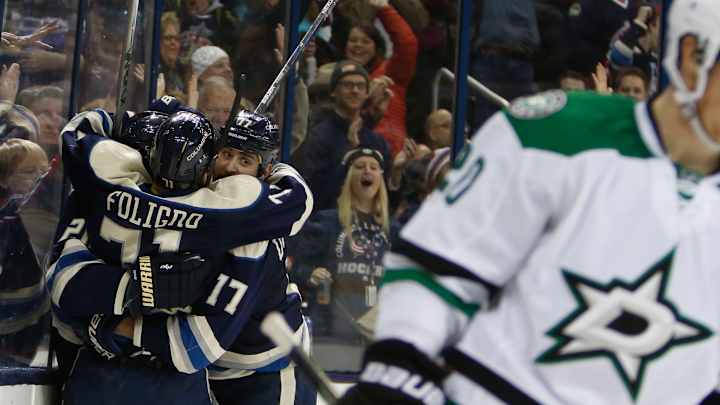 Last-place Blue Jackets beat NHL-best Stars 6-3 Last-place Blue Jackets beat NHL-best Stars 6-3