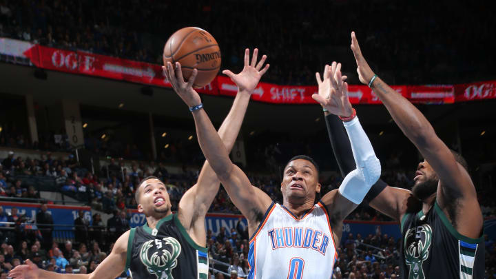 Westbrook and Durant lead Thunder over Bucks 131-123 Westbrook and Durant lead Thunder over Bucks 131-123