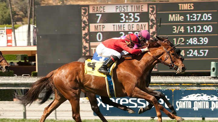 Queen of The Sand wins Santa Barbara Handicap at Santa Anita