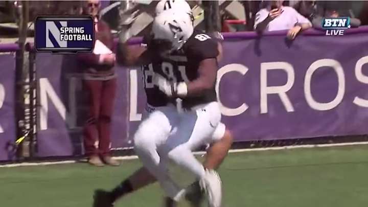 Northwestern celebrates too much during scrimmage, gets flagged