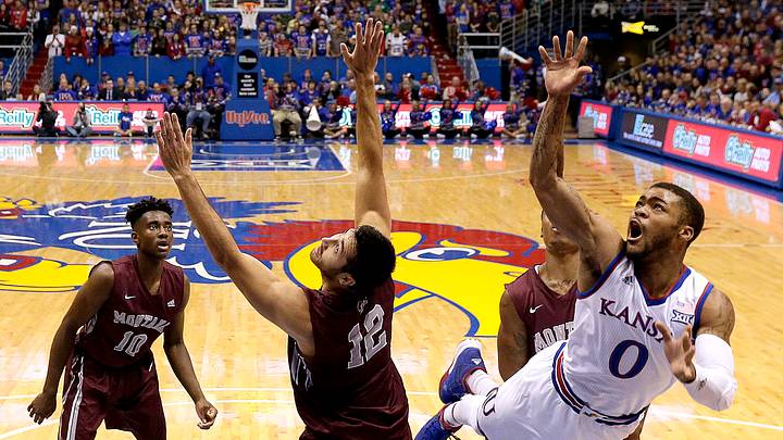 Ellis has 18, leads No. 2 Jayhawks to 88-46 rout of Montana