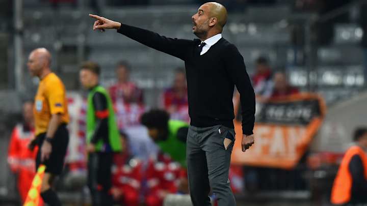 Pep Guardiola's pants rip during Bayern Munich's 6-1 victory Pep Guardiola's pants rip during Bayern Munich's 6-1 victory