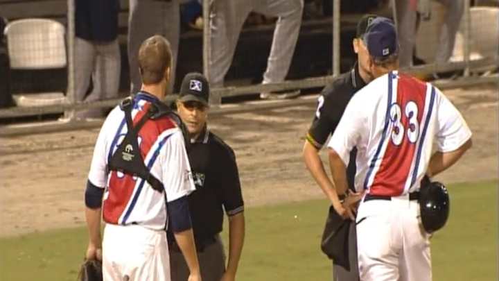 Watch: Minor league manager, catcher tossed in strange meltdown