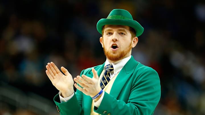 He's John Doran by day, but on Saturdays he becomes the iconic Notre Dame leprechaun He's John Doran by day, but on Saturdays he becomes the iconic Notre Dame leprechaun