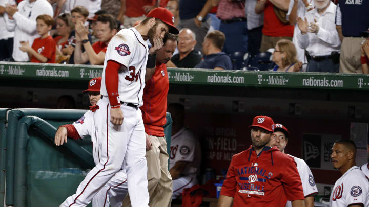 Nationals OF Harper sore, but avoids disabled list for now