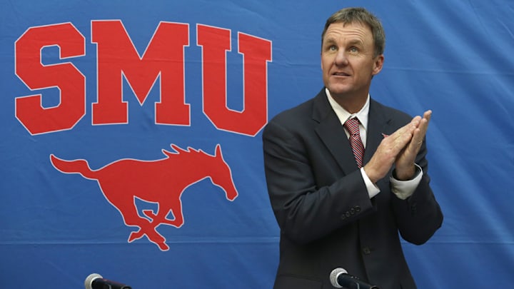SMU reveals new football helmets