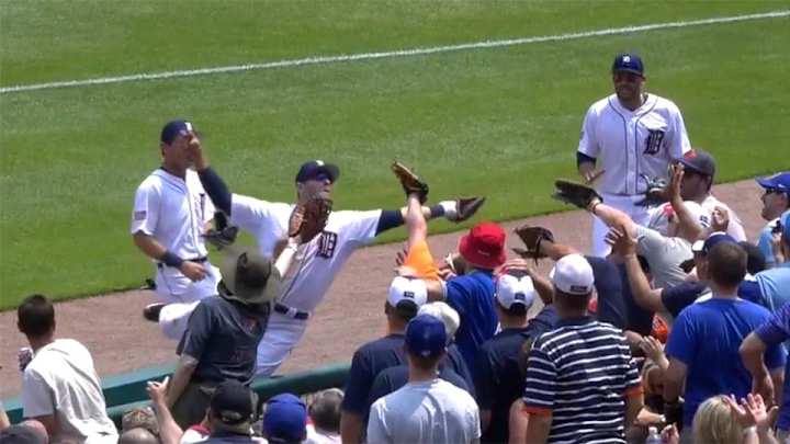 Watch: Tigers' Avila makes crazy grab filling in at first base