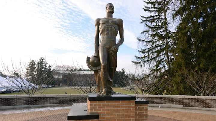 Vandals paint Michigan State statue blue and yellow