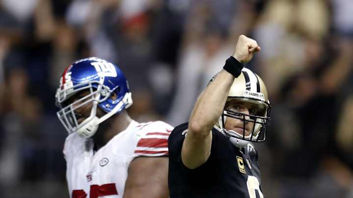 Brees' 7 TDs help Saints top Giants, 52-49 on last-second FG