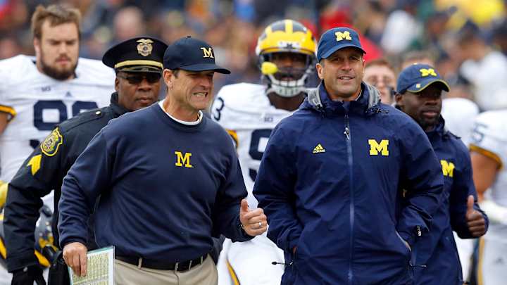 Two Harbaughs on sideline for Michigan vs Maryland