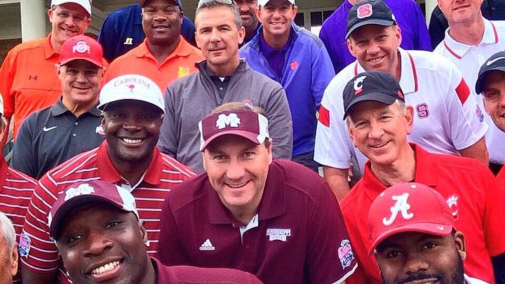 College coaches, alumni gather for golf event selfie College coaches, alumni gather for golf event selfie