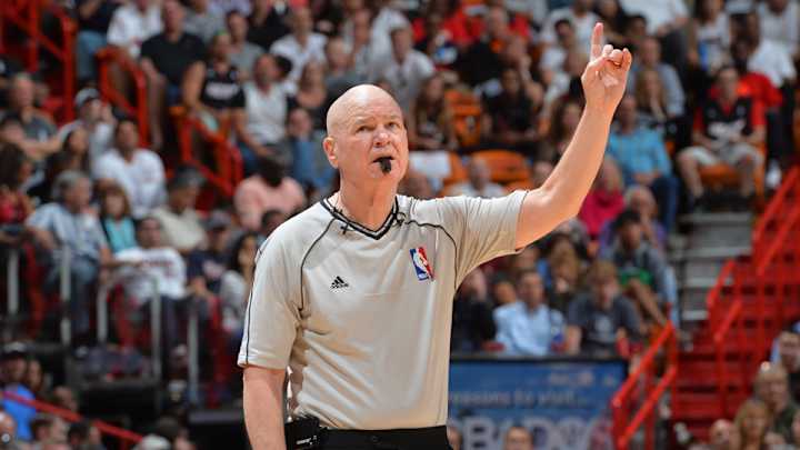 Watch: NBA ref Joey Crawford takes a tumble during game