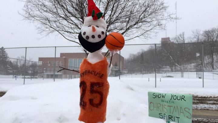 Syracuse's Rakeem Christmas honored with campus snowman Syracuse's Rakeem Christmas honored with campus snowman