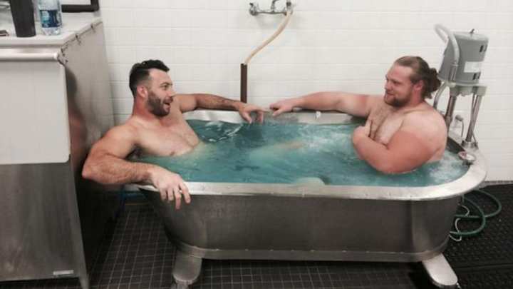 Eagles defense gets some intense bonding done with shared hot tub Eagles defense gets some intense bonding done with shared hot tub