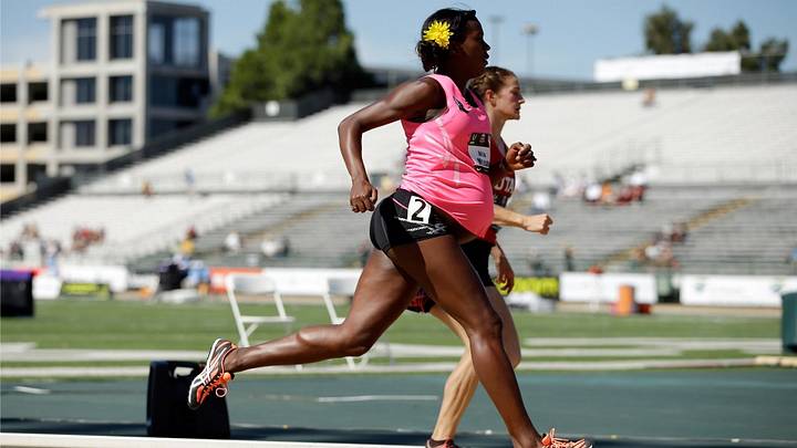 A woman ran the 800m at the US Track and Field Championships while 8 months pregnant