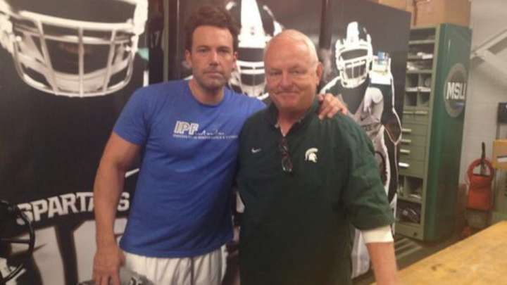 Ben Affleck stopped by Michigan State football practice