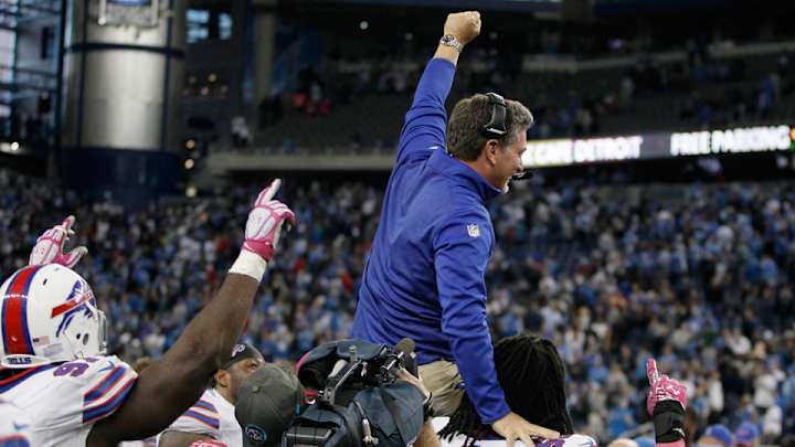Report: Bills' Jim Schwartz didn't ask to be carried off field at Detroit