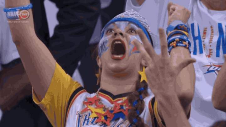 This Thunder Fan Had the Perfect Reaction to Russell Westbrook's Game-Winning Free Throw