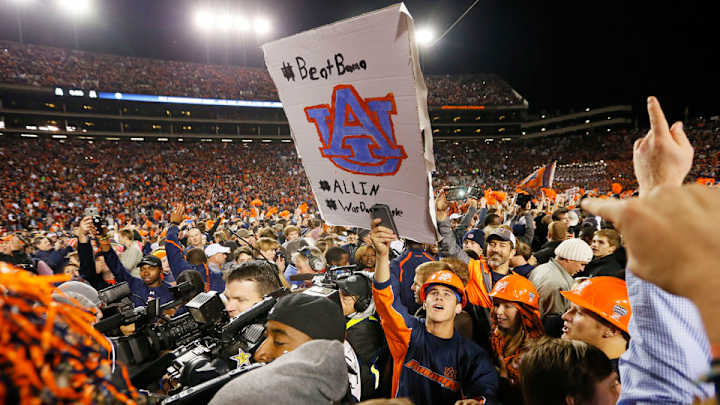 Auburn giving away stickers at Texas A&M game with dig at Alabama Auburn giving away stickers at Texas A&M game with dig at Alabama