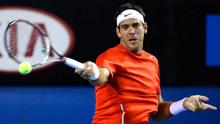 Juan Martin del Potro receiving treatment for wrist injury