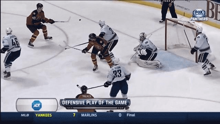 Impressive Kevin Bieksa kick save helps Canucks skate past Panthers Impressive Kevin Bieksa kick save helps Canucks skate past Panthers