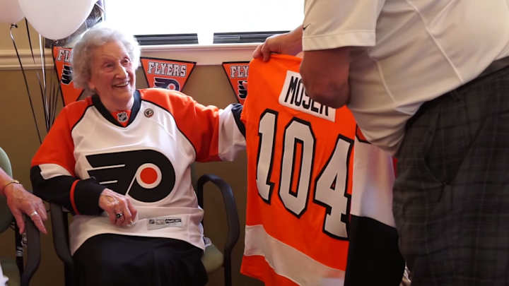 Flyers surprise 104-year-old fan for her birthday