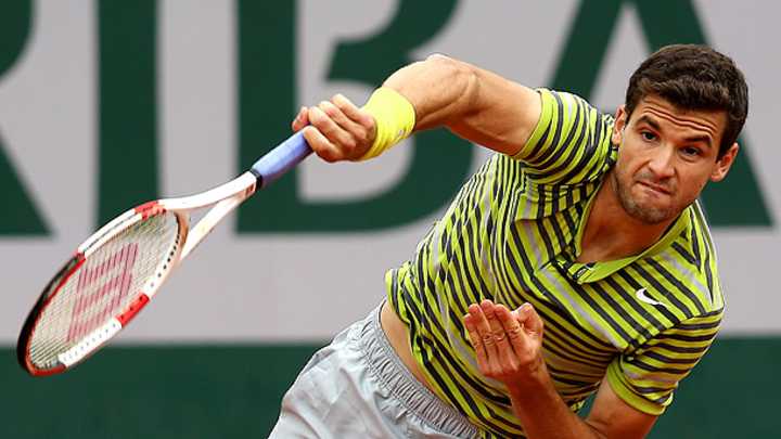 Grigor Dimitrov slips out in the first round of the French Open