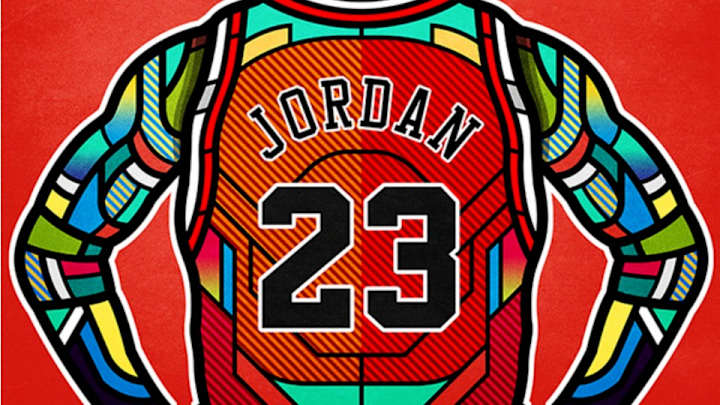 Artist creates psychedelic profiles of NBA legends