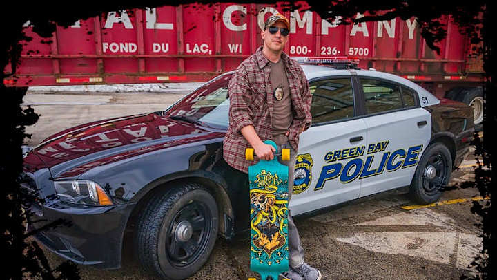 This Green Bay cop does his patrol on skateboard