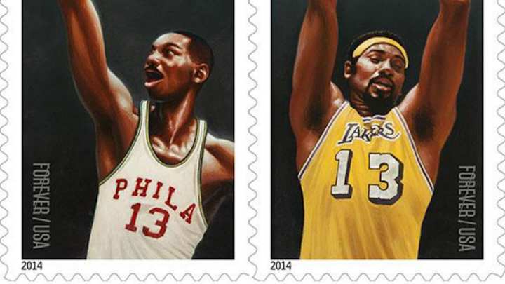 Postal Service unveils Wilt Chamberlain memorial stamps