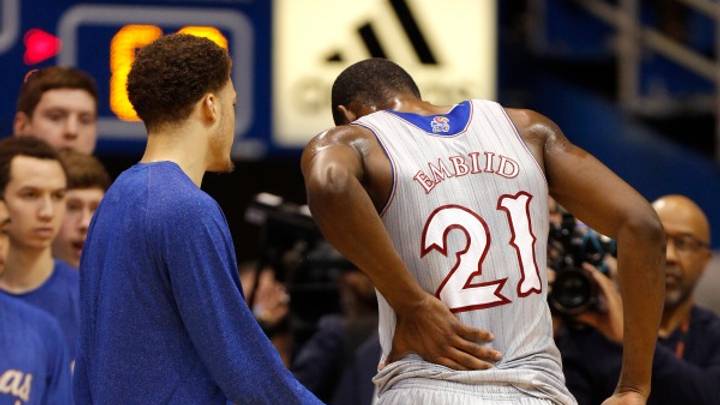 Kansas freshman Joel Embiid could miss time with back, knee injuries Kansas freshman Joel Embiid could miss time with back, knee injuries